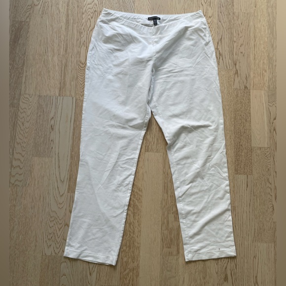Eileen fisher white cotton pants - Picture 1 of 2